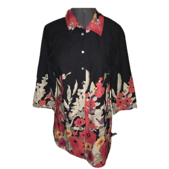 Soft Surroundings Bold Floral Tunic Sz PXL Multico - Picture 10 of 10